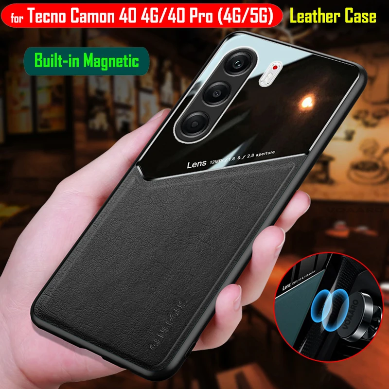 Sleek Magnetic Leather Phone Case - Ultra-Thin, Lightweight Cover