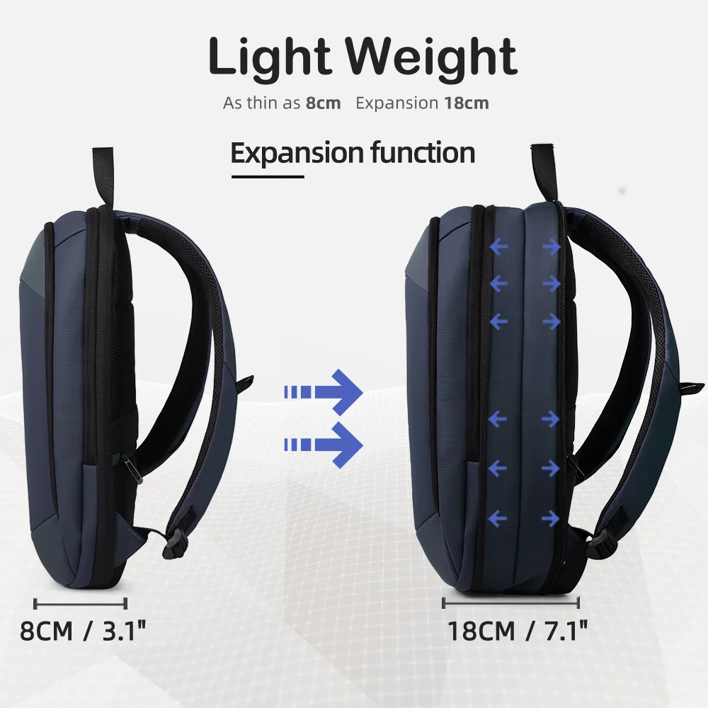 Backpacks Men HcanKcan Business Expandable Travel 15.6 Inch Laptop Waterproof Slim Casual Daily Work School