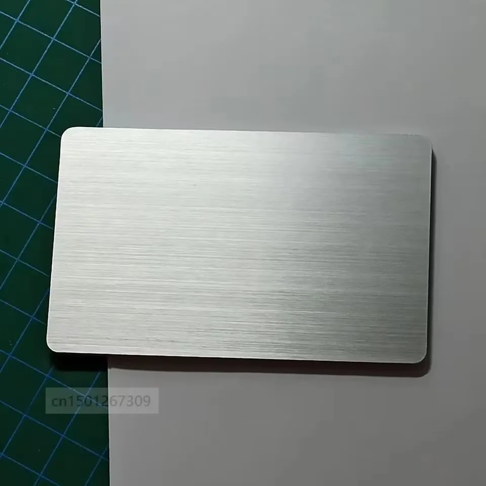 Thickness 1.5mm Anodized Matte Finish Silver Aluminum Metal Business Cards Laser Engraving
