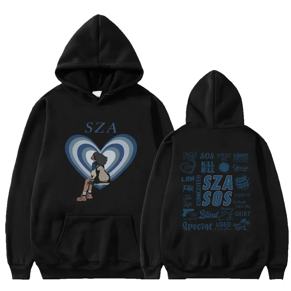 

SZA New Music Album SOS Print Hoodies Men Women Oversized Aesthetic Oversized Hoodie Hip Hop Harajuku Tracksuit Streetwear Y2k