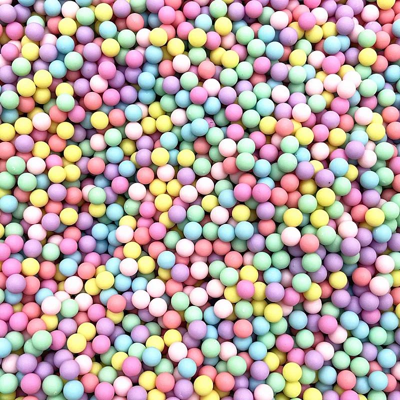 100pcs/lot 6mm Round Multi Color No Hole Acrylic Matte Beads Loose ...