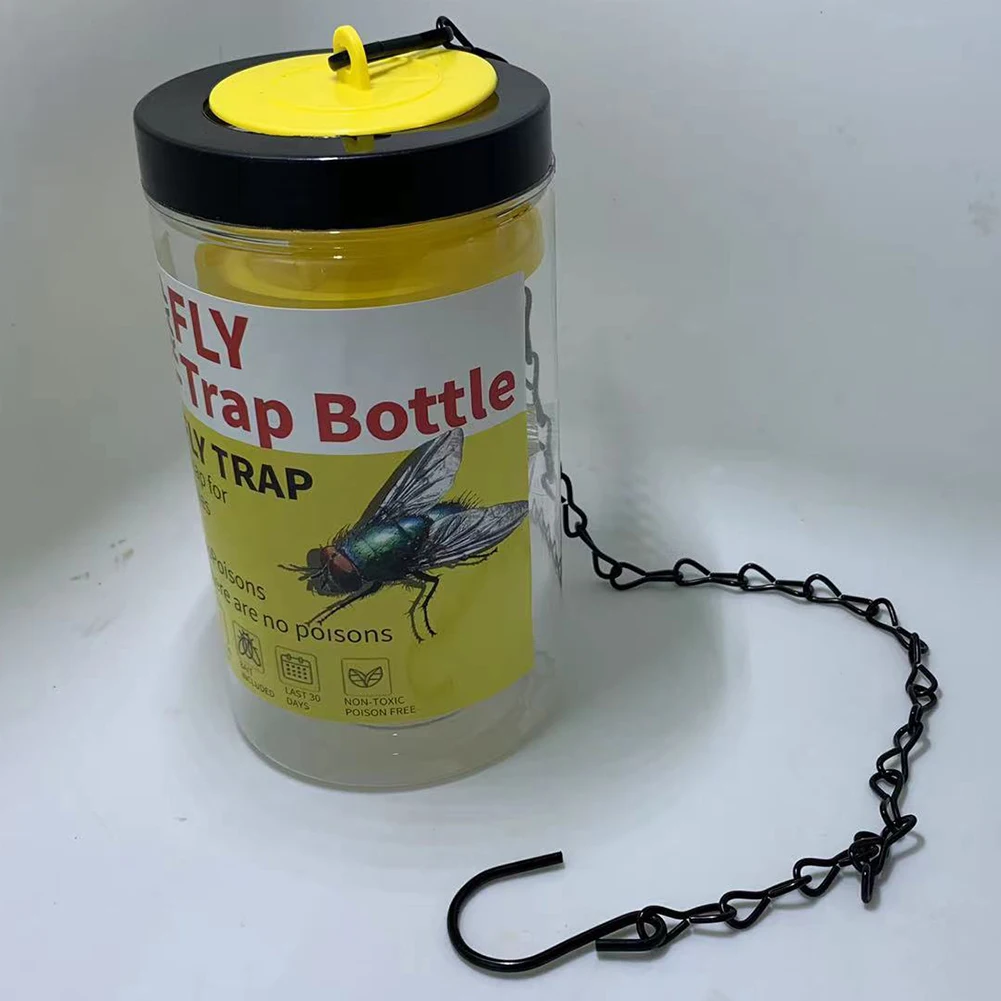 Fly Bag Trap PP+Wire Chain Hanging Flytrap Cage Non-Toxic And Non-Hazardous for Canteens/Restaurants/Toilets/Rubbish Rooms