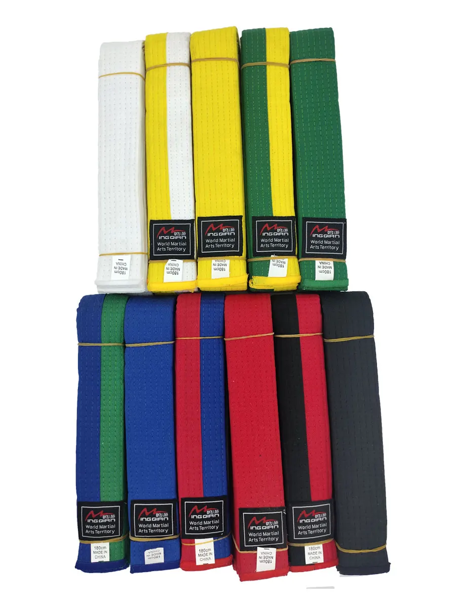 Belts Taekwondo Karate Judo Aikido Kendo 4cm Width Student Test Kids  Polyester Cotton White Yellow Green Blue Red Black - AliExpress, image size:900x1200