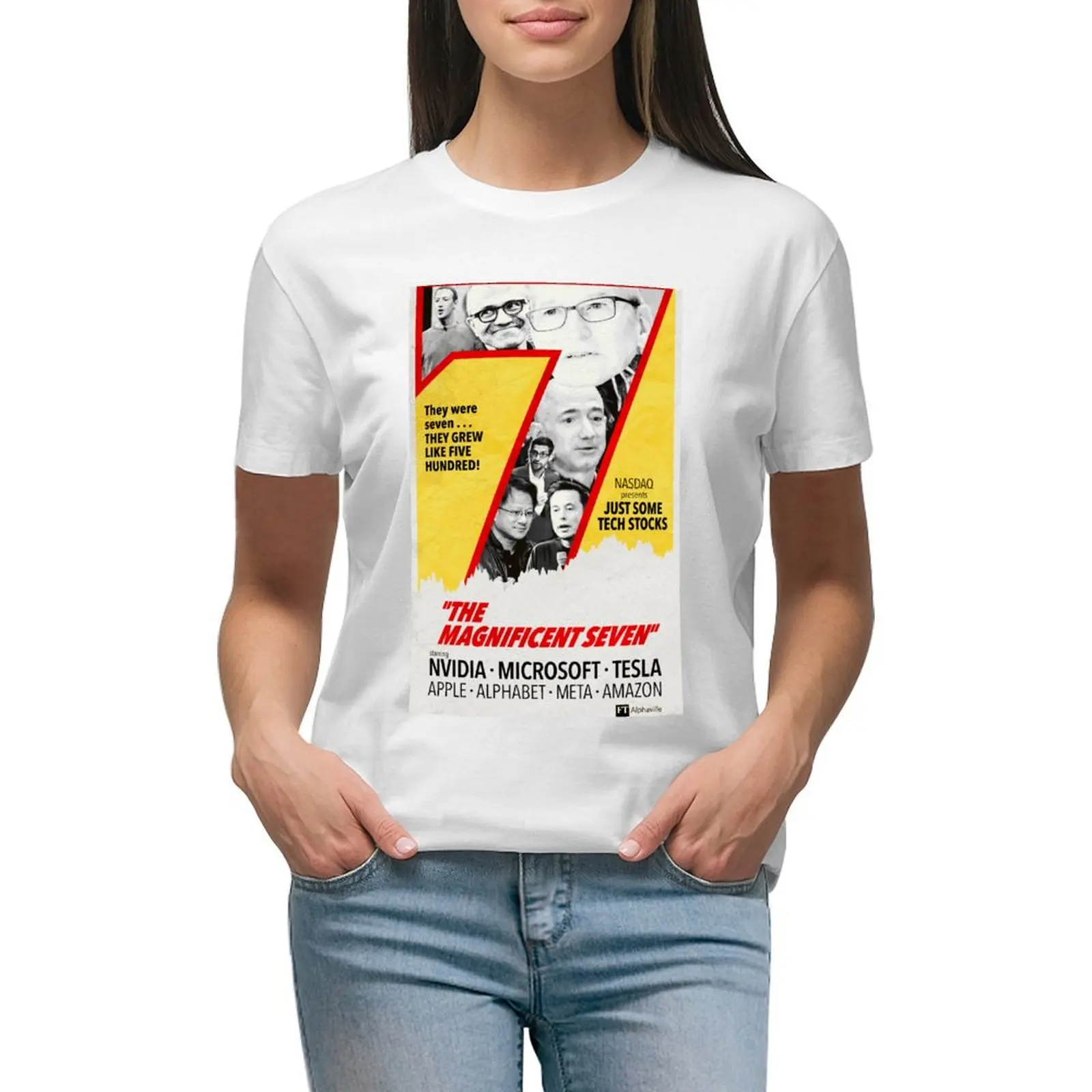 

The Magnificent Seven (Stocks) T-shirt Aesthetic clothing cute tops t shirt Women