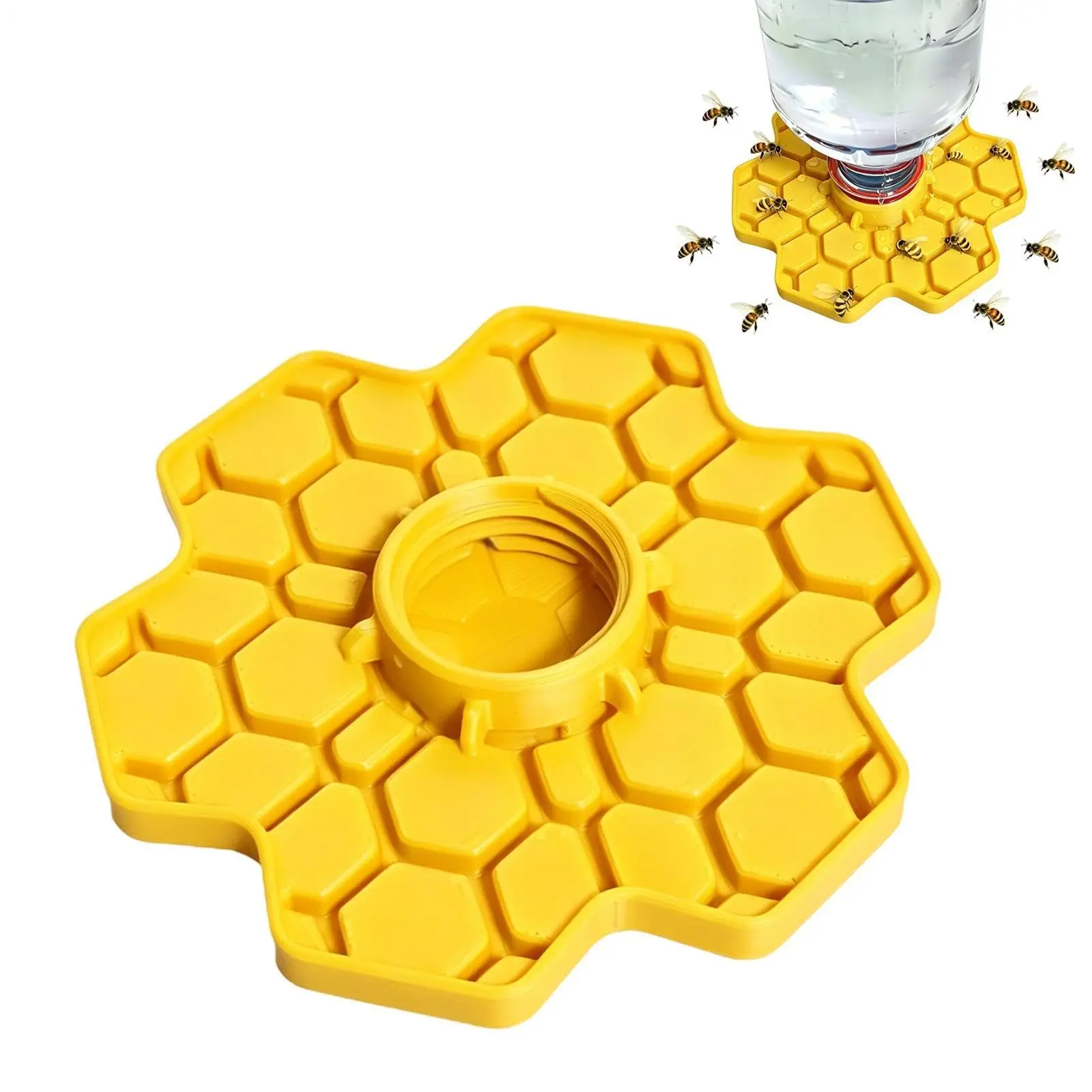 Bee Water Feeder with Perch Honeybee Drinking Station Small Hole Honeycomb Tray for Garden Patio Outdoor Beekeeping Supplies