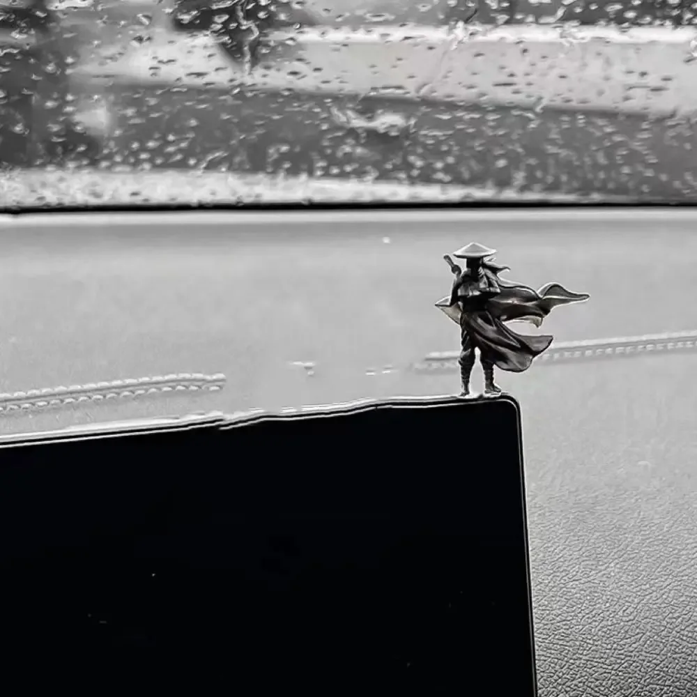 6Pcs/set Mini Chinese Swordsman Figure Exquisite Ancient Car Statue Ornament Cartoon Swordsman Miniatures Interior Decor