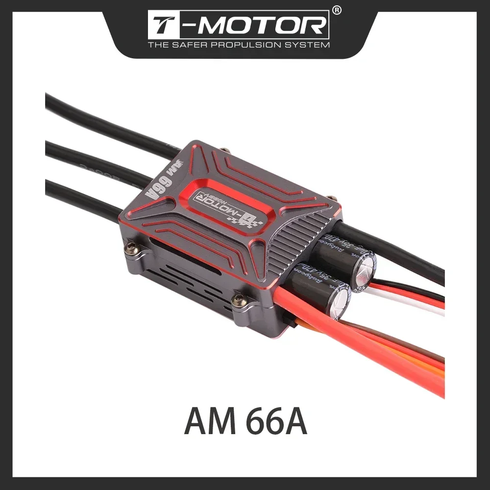 T-MOTOR AM66A ESC 3-6S sans brosse pour avion RC 3D, montrant les soudures et les composants internes