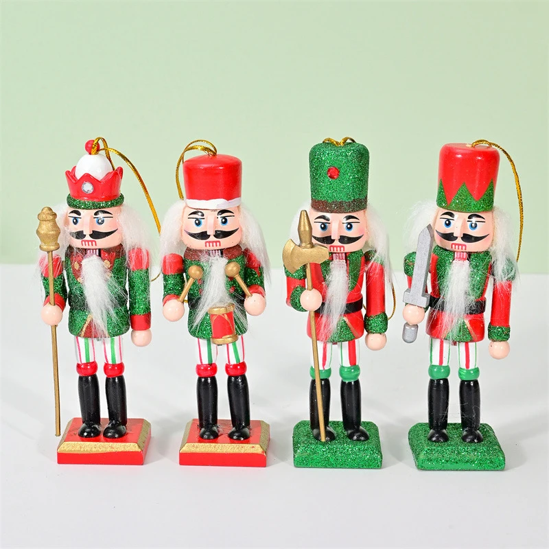 thumbnail image 1 of Adornos para árbol de Navidad de soldado cascanueces de 12 a 15 cm, juguetes de madera para niños, decoraciones de Año Nuevo, decoración navideña 2023, 1 of 5