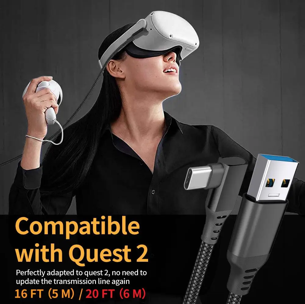 5M Data Line Charging Cable For Oculus Quest 2 Link VR Headset USB 3.0 Type C Data Transfer USB-A To Type-C Cable VR Accessories