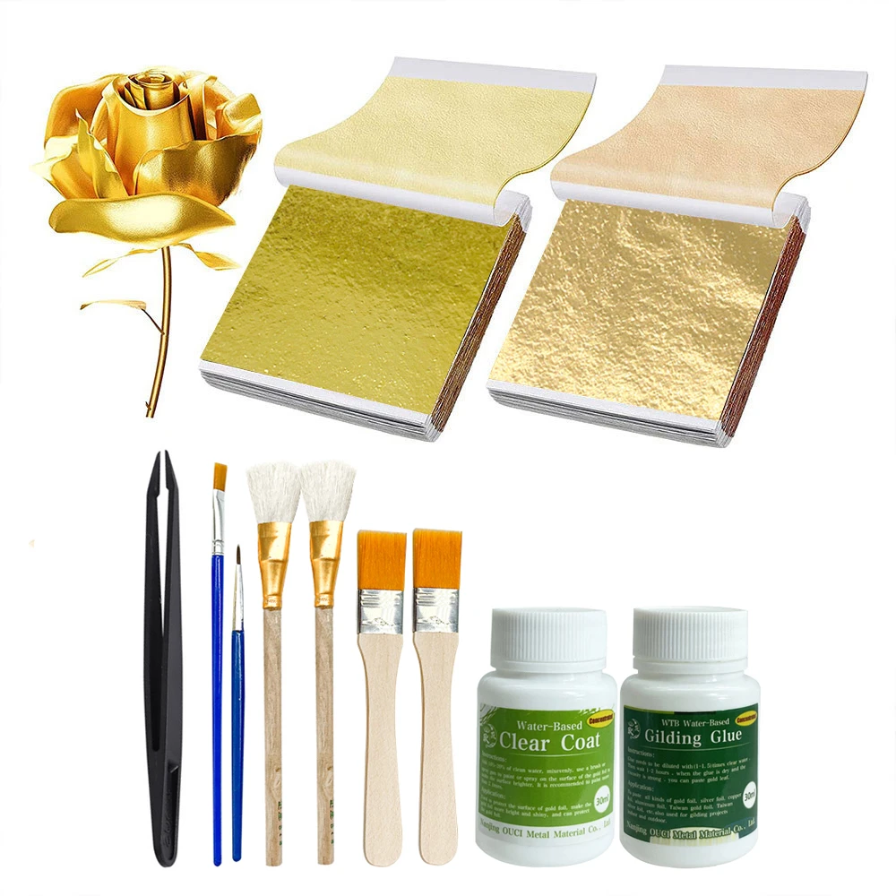 Imitation Gold Leaf Sheets Glue Gold Leaf Foil Paper Glue Imitation