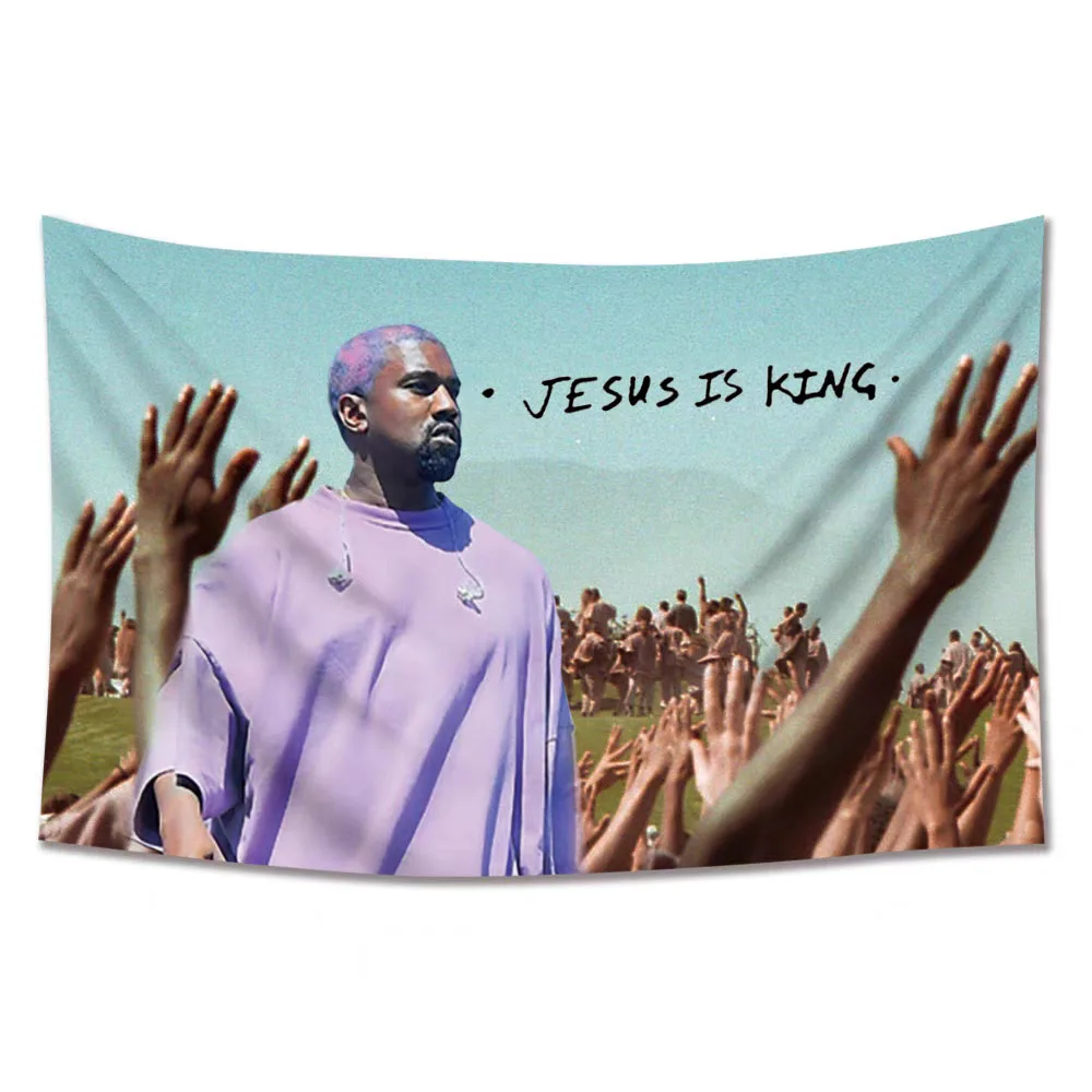 Kanyes West Rock Rapper Hang Cloth Tapestry Banners And Flags Bar Or Room Wall Decoration