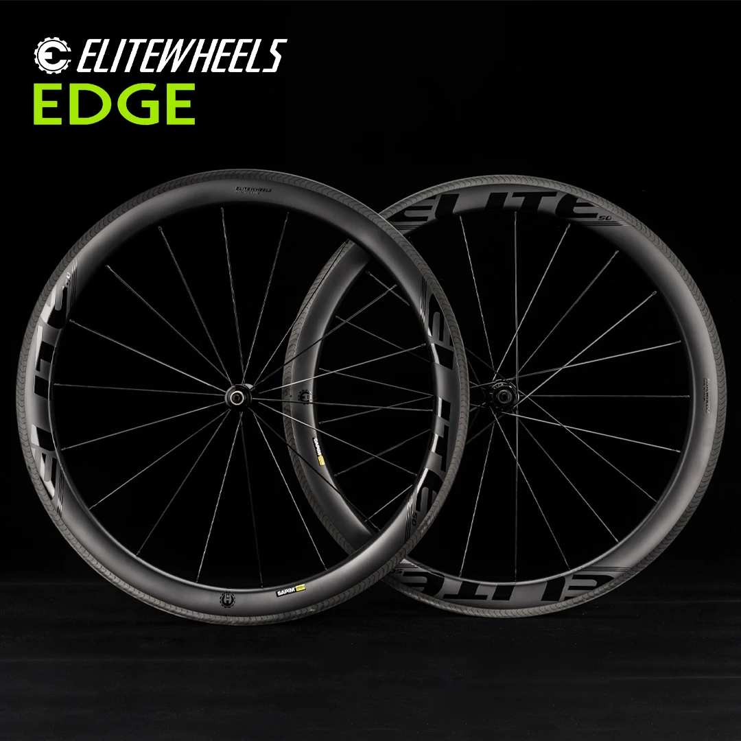 Carbon Fiber Wheelset 40mm 50mm Ultralight 1291g Road Rim Brake Wheelset Ratchet System36T Wing 20 Spoke ELITEWHEELS EDGE carbon bike wheelset carbon wheelset bike wheelset