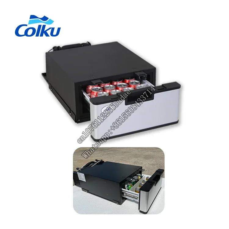 Stainless Steel Material 23 Liter Portable Drawer Fridge 12V 24V Car Freezer 220V Slide Out  Refrigerator