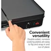 OUIO 3-in-1 Electric Indoor Grill + Griddle, Reversible Nonstick Plates, 2 Cooking Zones with Adjustable Temperature, Black 3