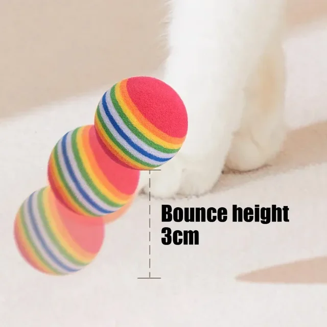 100/10PCS Pet Toy Balls Interactive Rainbow EVA Balls Cat Dog Training Toys Soft Automatic Jumping Balls Pet Playing Supplies 5