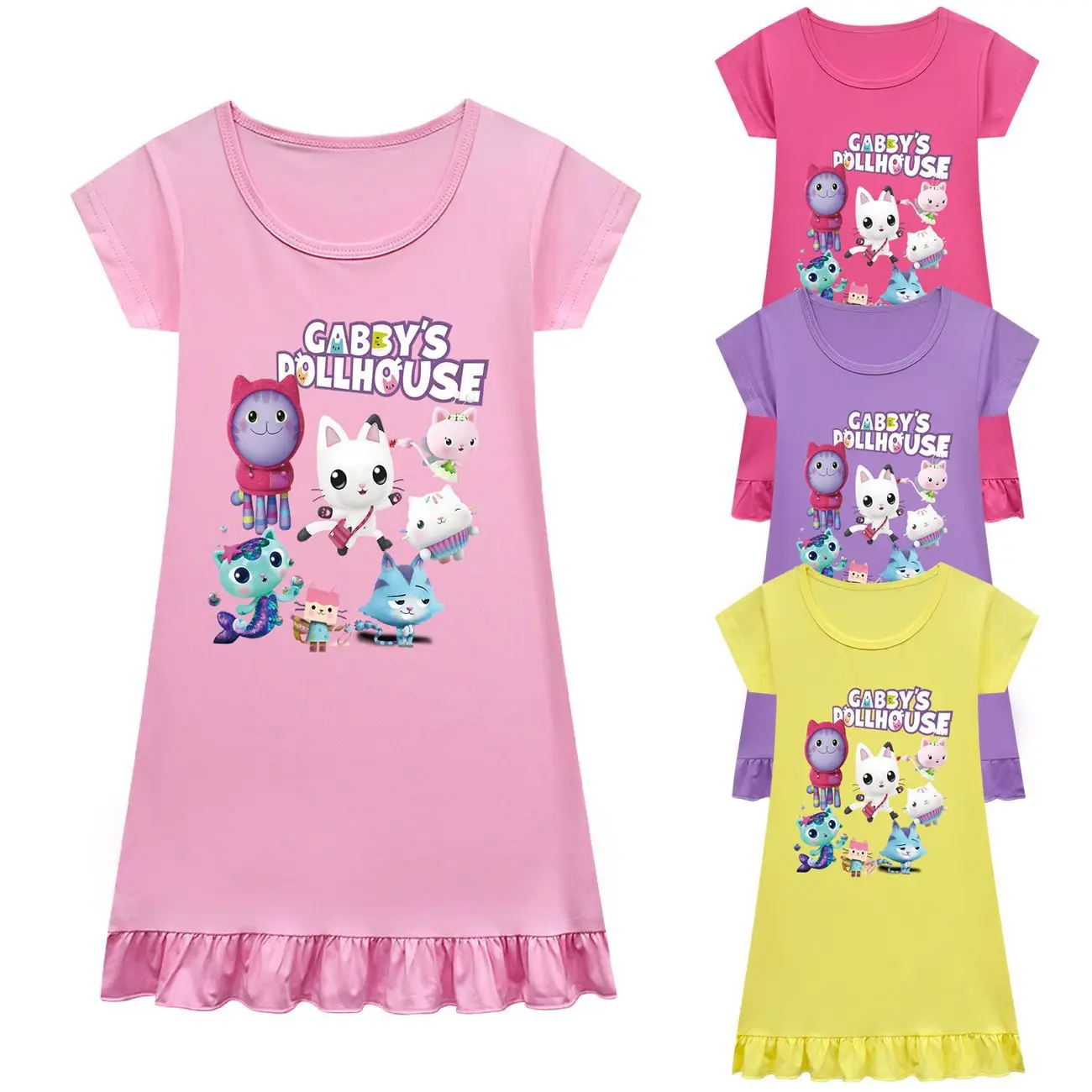 GabbysDollhouseClothesBabyGirlsShortSleevePajamasDressKids