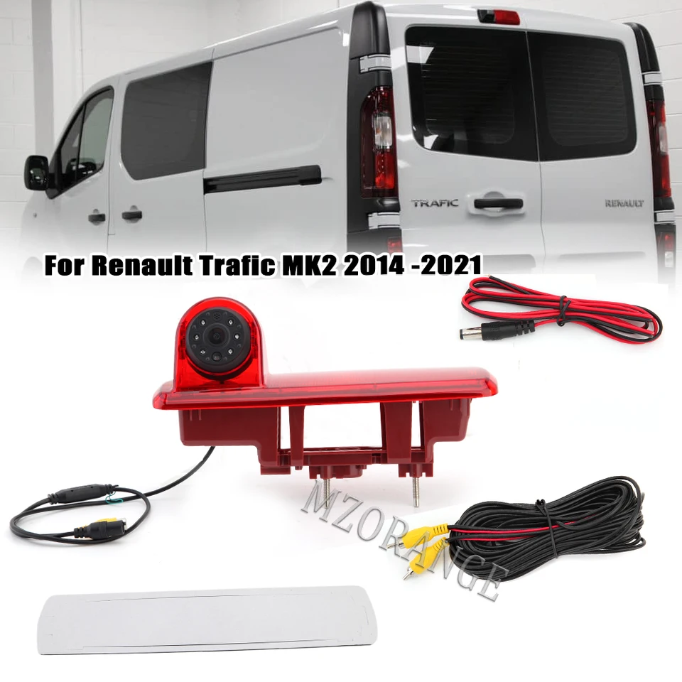 Kit Luce Freno Con Telecamera Posteriore Per Renault Trafic/Opel Vivaro/Nissan NV300 | Terzo Stop Con Telecamera, 170°, IP68, 10m Cavo