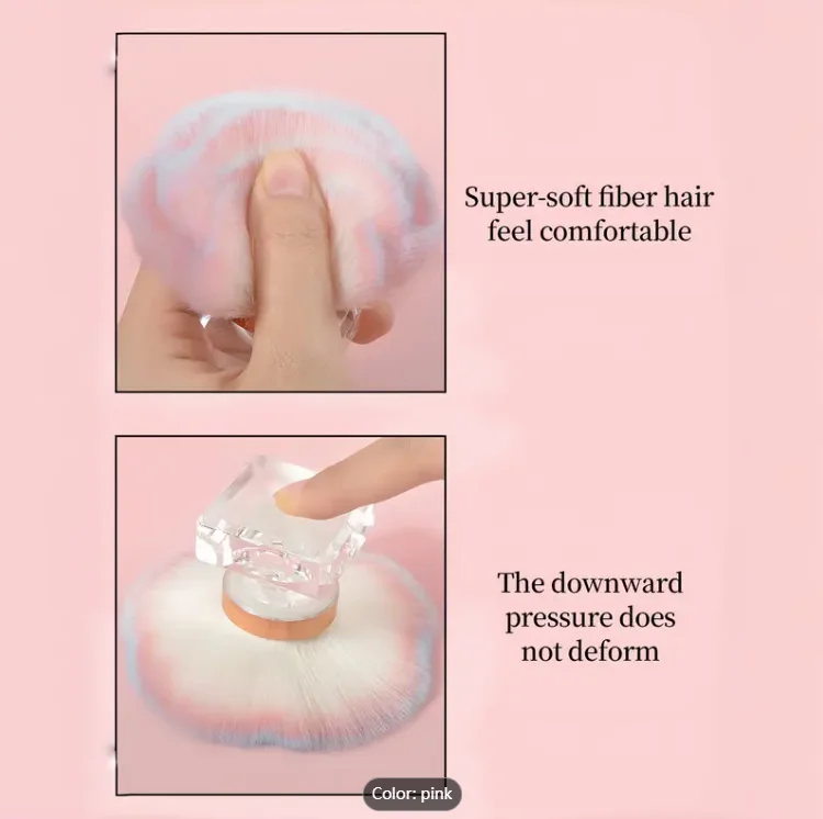 مسمار الفن روز على شكل فرشاة الماس لينة تنظيف الشعر الغبار واقية فرش مسحوق أحمر الخدود فرشاة ماكياج فرشاة مانيكير أداة