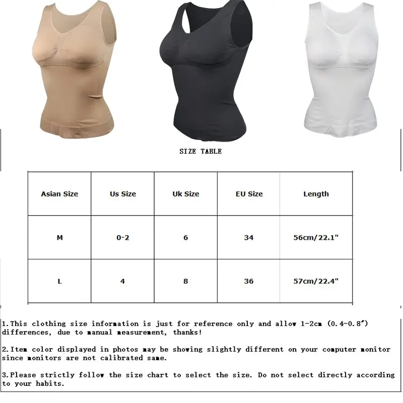 Womens Shapewear Body Shaper Tummy Control High Elastic Strench Padded Tank Top Slimming Body Shaper Compress Vest Corset
