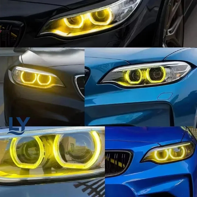 BMW 2 시리즈 F22 2012-2017 LCI LED 헤드라이트 주간 주행등용 옐로우 엔젤 아이즈 DRL LED 보드 63117388923