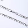 Collier latéral complet de 6mm, couleur or et argent 18K, chaîne de 8/18/20/24 pouces pour femmes et hommes, bijoux de fiançailles et de mariage à la mode