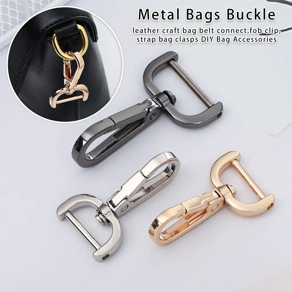 

Carabiner Snap Split Ring DIY KeyChain Leather Craft Screw Buckle Bags Strap Buckles Lobster Clasp Detachable Snap Hook