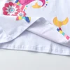 DXTON Girls Rainbow Sleeve T-shirts Spring Mermaid Printed Children Girls Tops Floral Toddlers Cotton Tees Cartoon Kids Outfits 3