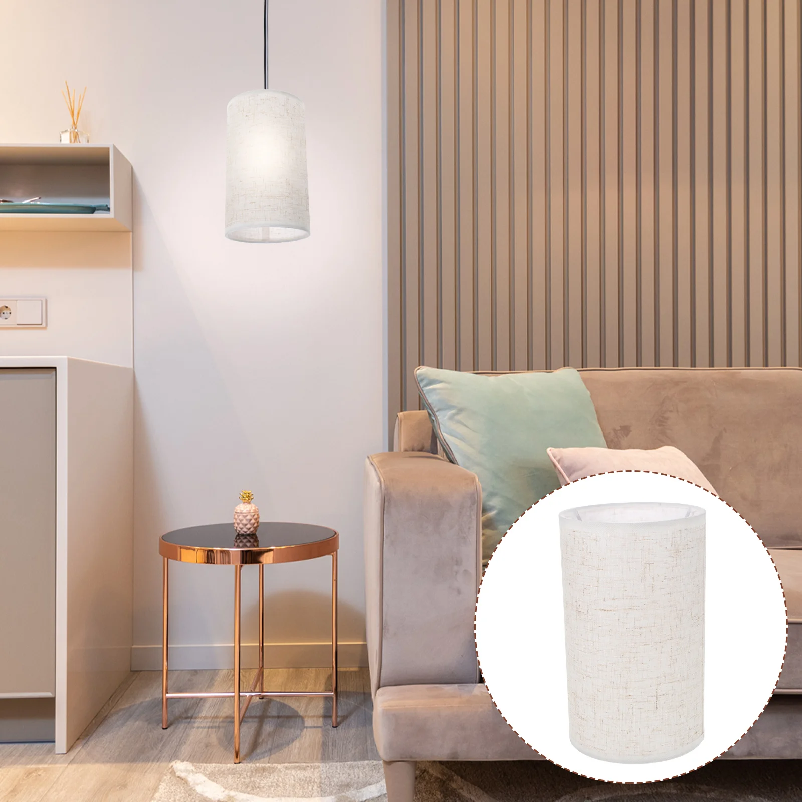 

Drum Lamp Shade Beige Linen Cylinder Lamp Shade Spider Construction Lamp Shade Replacement Light Cover Table Floor Lamp