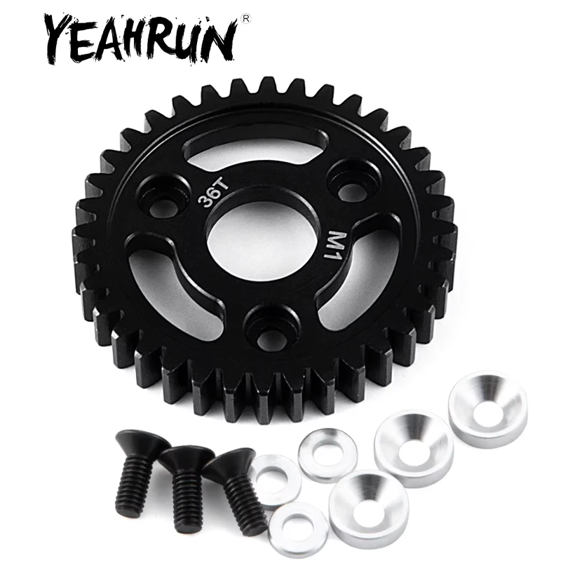 Pignon moteur RC 38T pour Traxxas Revo Slayer 1/8, présenté avec une règle pour échelle.