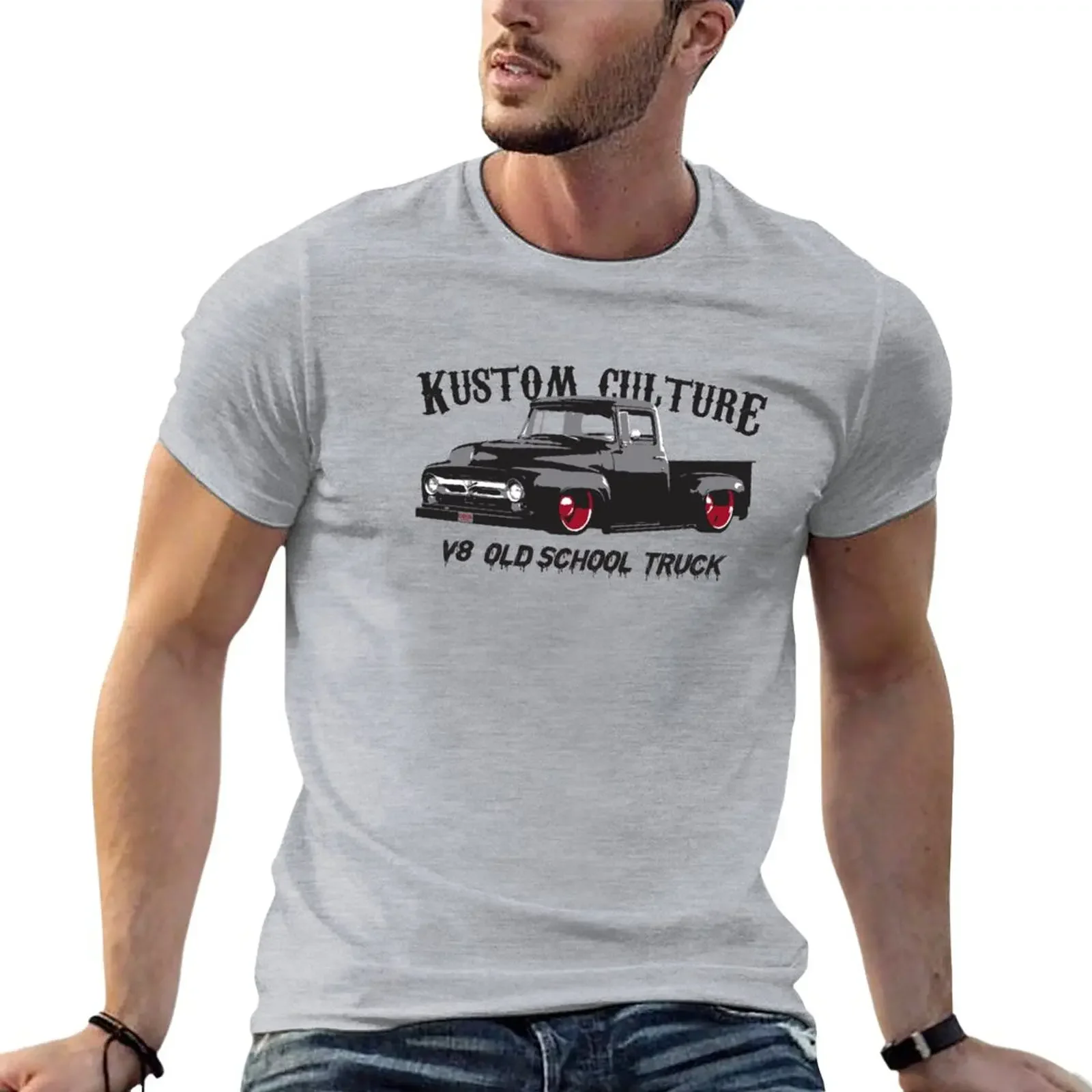 

53-56 F Truck Kustom Kulture T-Shirt hippie clothes oversized Men's cotton t-shirt