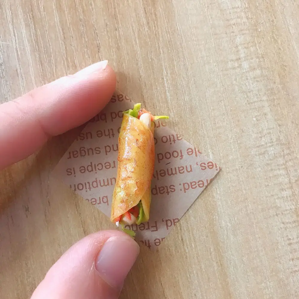 1/12 Scale Dollhouse Miniature tacos Baking burrito for Blyth OB11 BJD Doll House Kitchen Play Toys Accessories 5