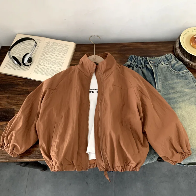 Boys Coats 2025 Autumn Fashion Cool Korean Style Kids Clothes Casual Patchwork Looose Solid Color Jacket Coats - 5