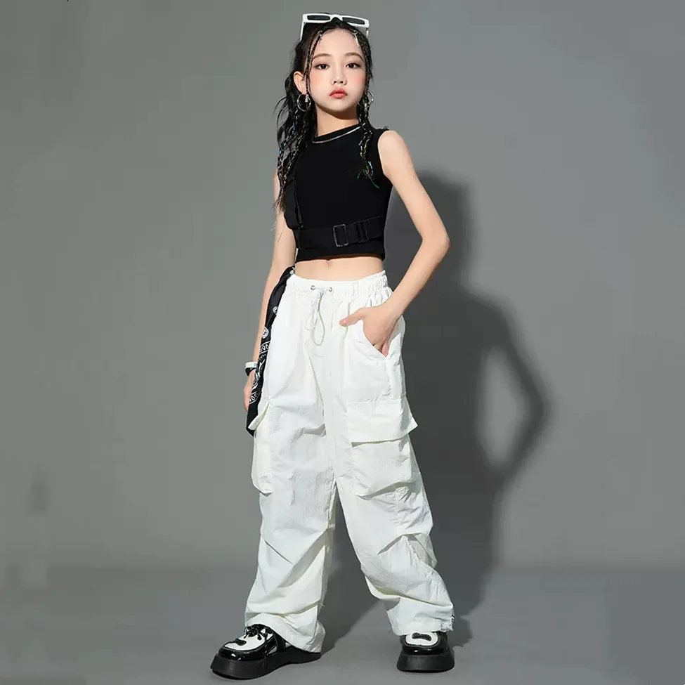 Girls Pants Kids Pants Girls Trousers 5-14Y Kids Hip Hop Joggers Pants Girls Cargo Pants Teenage Straight Trousers High Waist Vintage Casual Streetwear Baggy