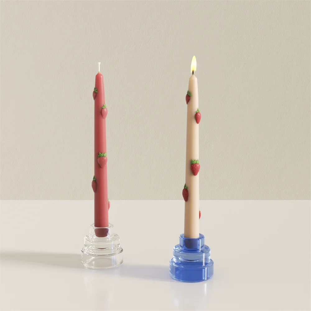 Nicole Strawberry Taper Candle Molds DIY Handmade Fruit Series Form for Candles Home Decoration