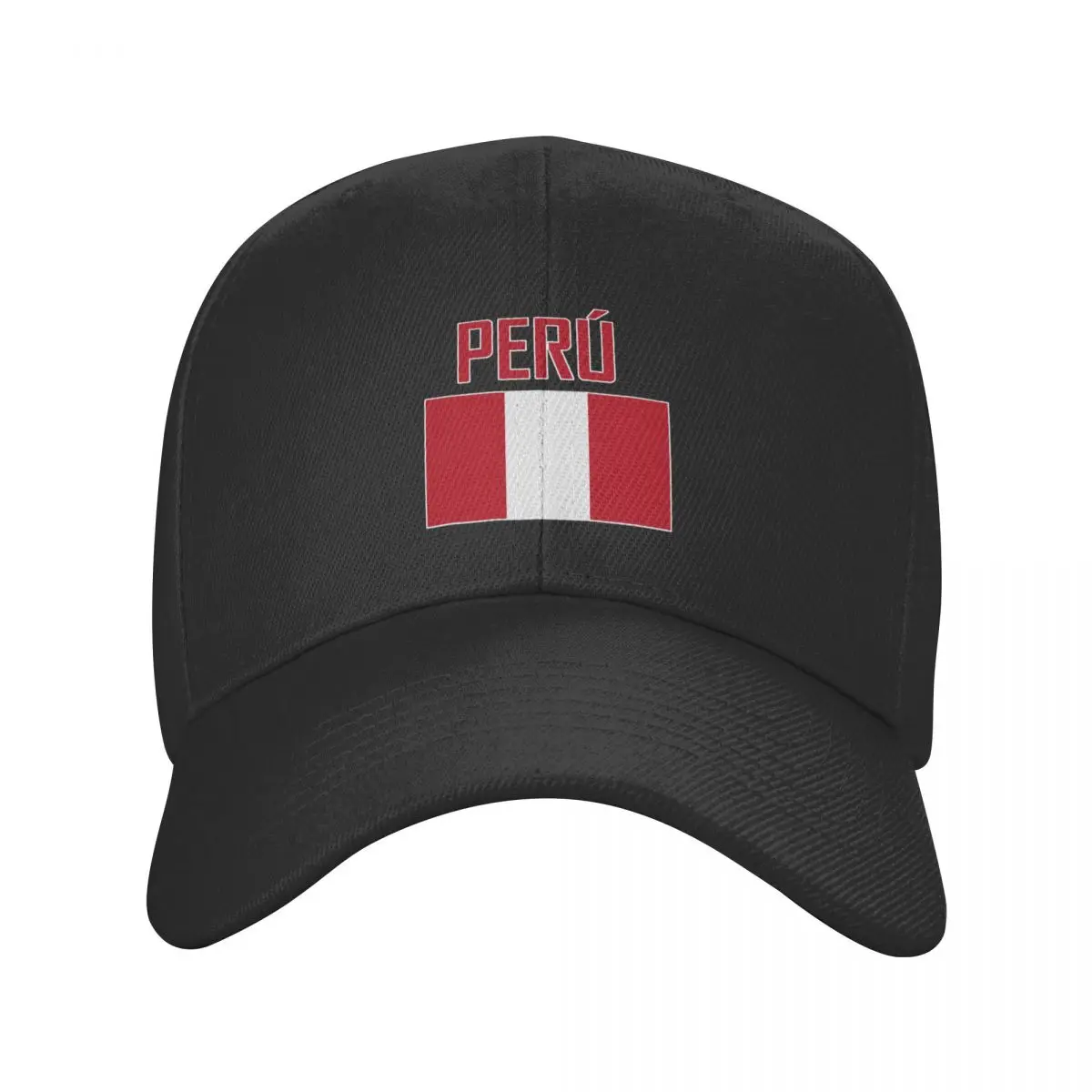 

Peru Country Name With Flag Sun Baseball Cap Breathable Adjustable Men Women Outdoor Soccer Hat For Gift