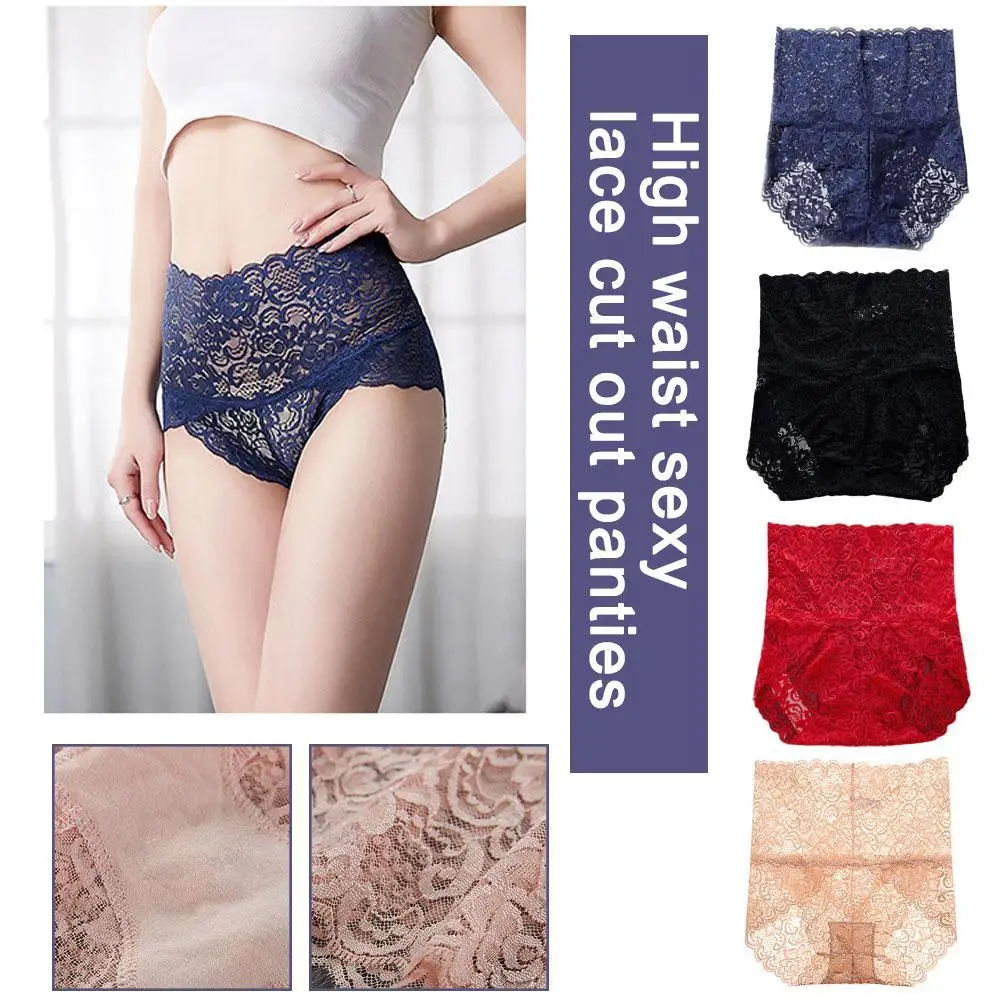 

Women's Briefs Ropa Interior Sexy Lace Panties Lingerie High Waist Plus Size Lace Cutout Short Leggings High Waist Lace Ruffles
