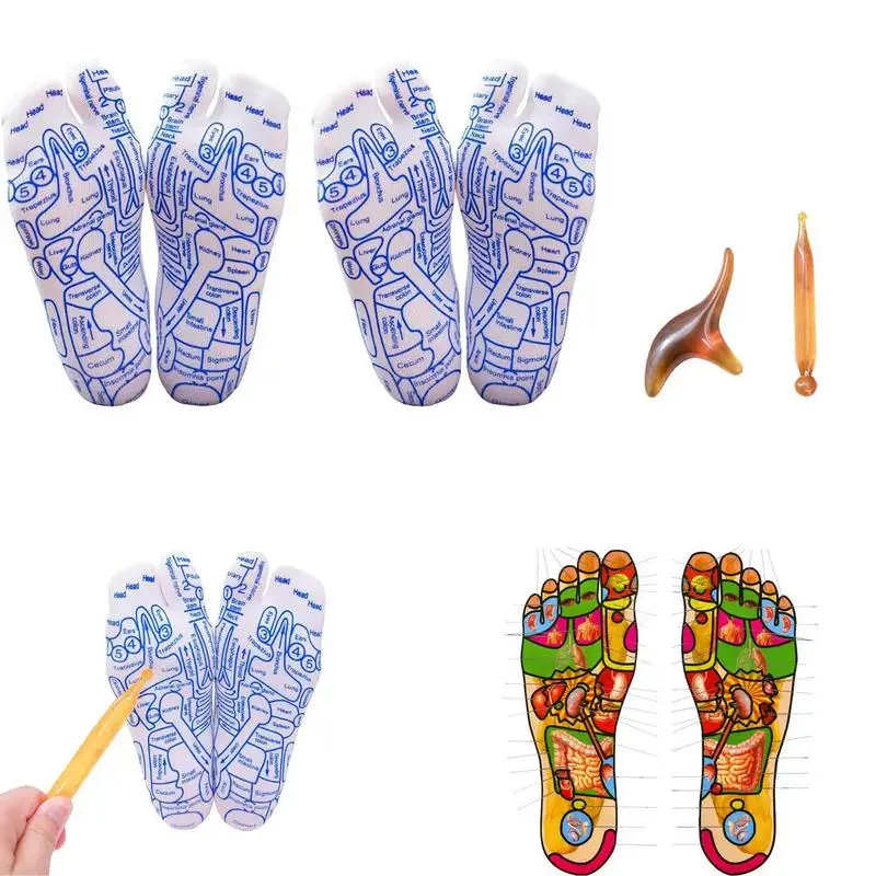 Foot Massage Socks Meridian Points Reflex Zone Acupuncture Points Socks Foot Acupuncture Illustrated Socks Foot Massage Pain Relief
