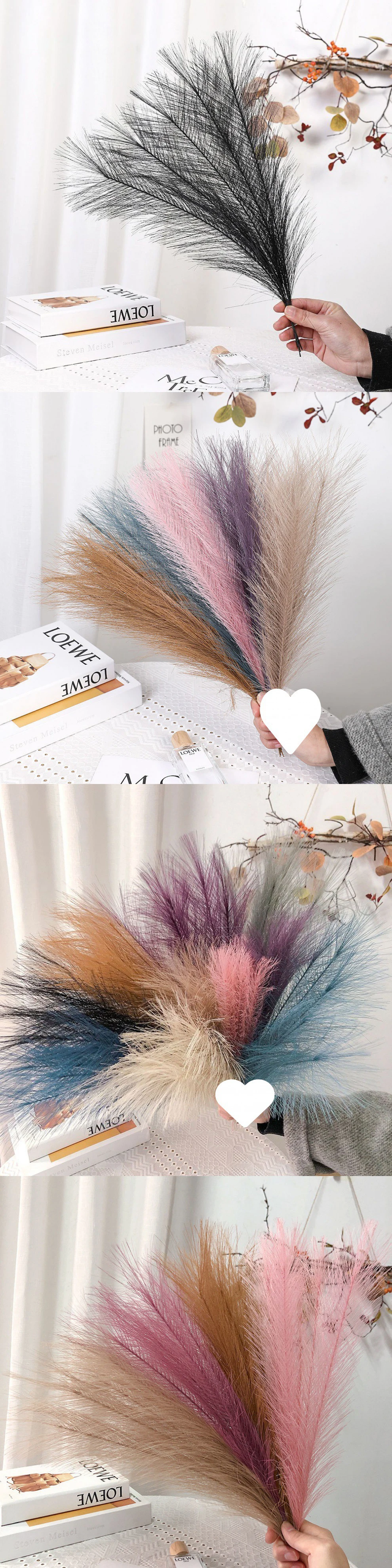 Fluffy Pampas Grass Reed Flower Artificial Pampas Grass Bouquet 42cm 1/5/10/30pcs Boho Wedding Bouquet Home Party Vase Decor