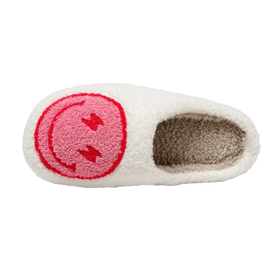 Women Super Cute Lightning Smile Face Slippers House Funny Ladies Casual Footwear Winter Shoes Fluffy Slides for Home 5