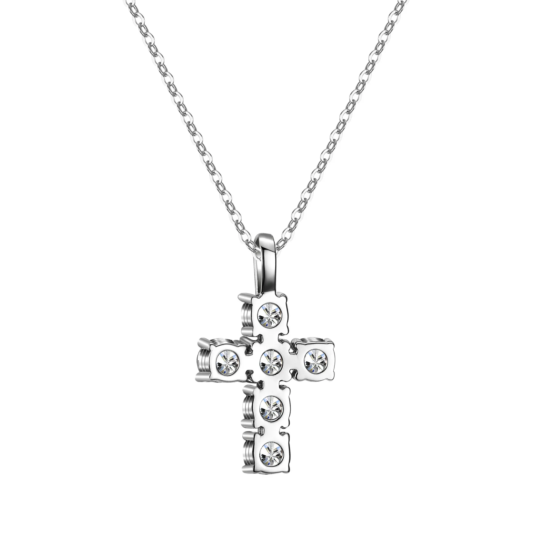 Boutique PT950 necklace pendant 3 carat Moissanite diamond female fashion cross geometry new platinum pendant clavicle chain