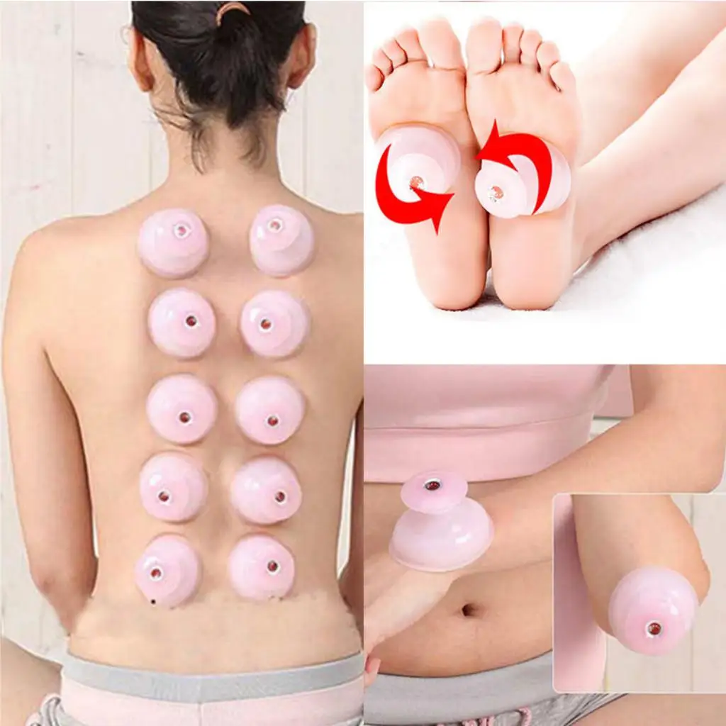 

4pcs Massage Vacuum Suction Cupping Cup Silicone - / Pain Stress