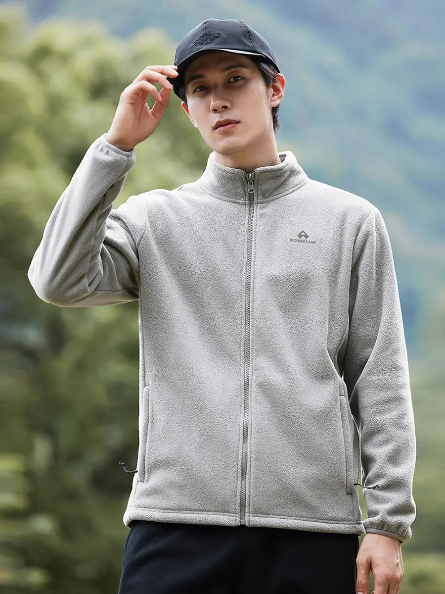 Pioneer 스탠드 칼라 폴라 플리스 자켓 자켓 라이너 플리스 자켓 집업 가디건 남성 가을, 겨울 따뜻한 겉옷