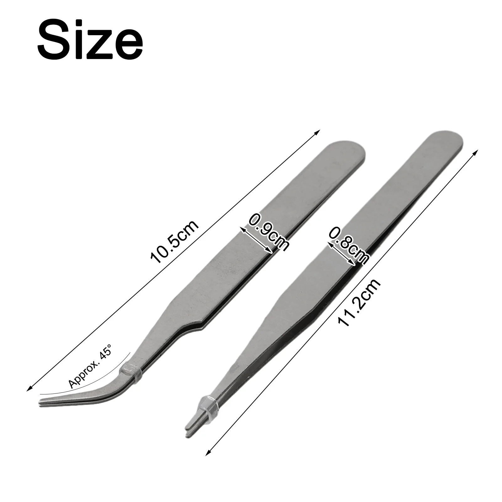 Tip Tweezers 2pcs Tweezers Anti-magnetic Curved Straight Dismantling Hand Tool Set Mini For Picking Up Parts