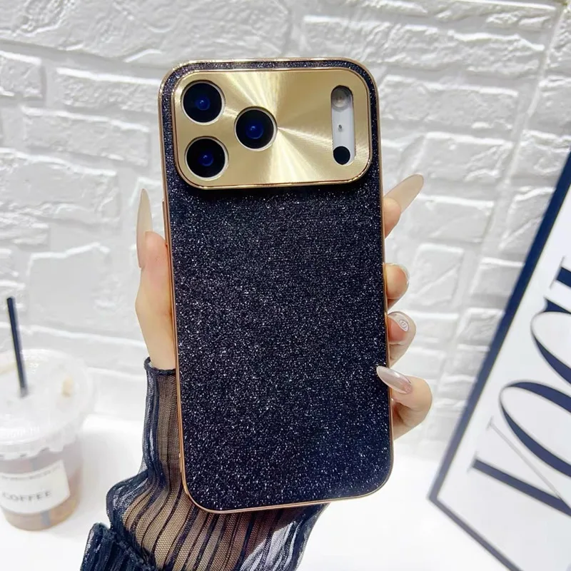 Luxurious Gold Plated Glitter Camera Protection Case with Shockproof Bumper