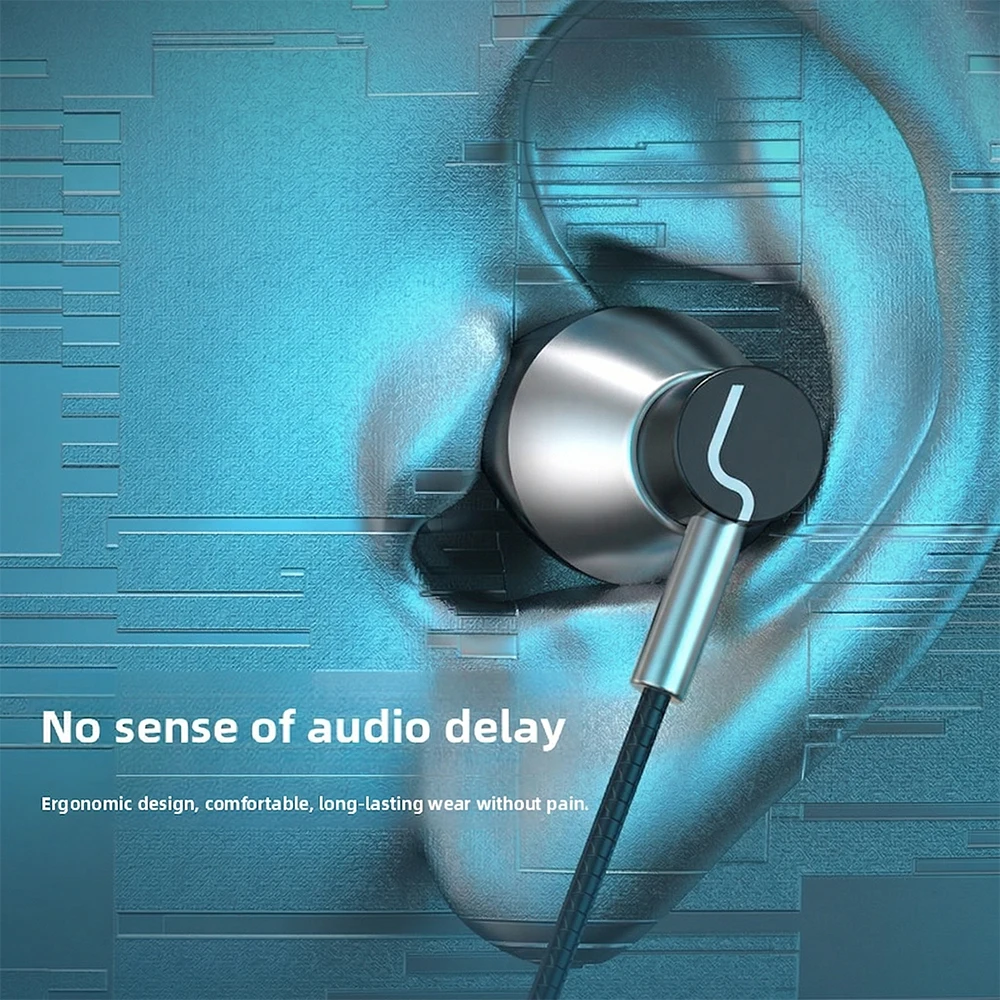 USB-C HiFi Stereo Wired Headphones with Surround Sound