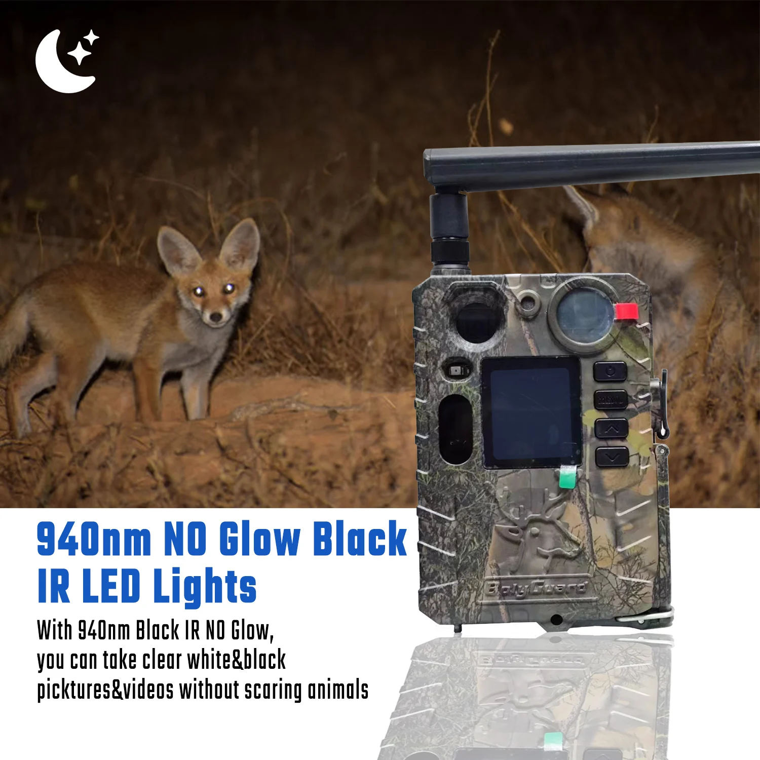 Boly BG410-MS 940nm Black IR Dual Flash 4G Wireless Hunting Camera Invisible Game Trail Camera with Motion Sharp Technology