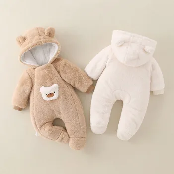 AYNIGIELL 2025 شتاء جديد الطفل بذلة سميكة الدافئة مقنعين بذلة للبنين والبنات والأطفال الخروج سترة قطن 2