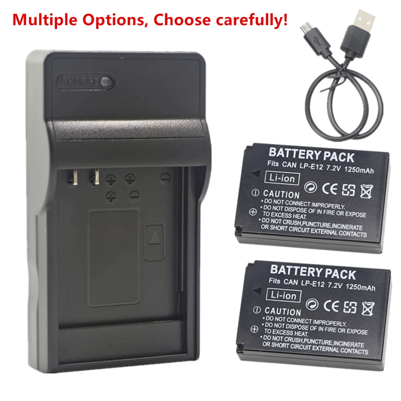 Lp-E12 Batteria O Caricabatterie Per Canon Eos 100D M M2 M10 M50 M100 M200 Rebel Sl1 M50 Mark Ii Powershot Sx70 Hs
