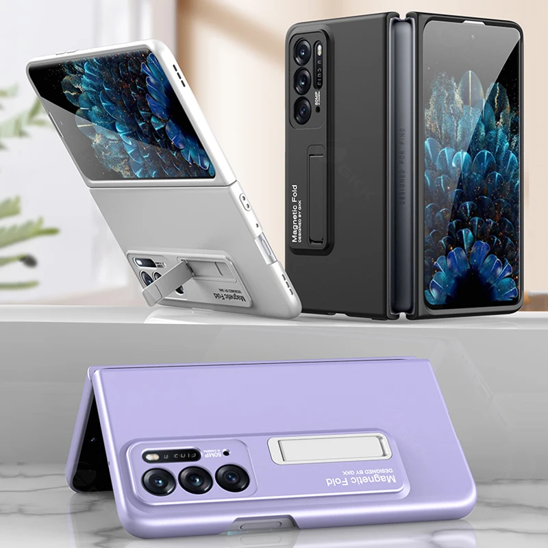 

Оригинальный тонкий пластиковый чехол GKK для OPPO Find N чехол, встроенный магнитный держатель, жесткий матовый чехол для телефона OPPO Find N чехол Funda