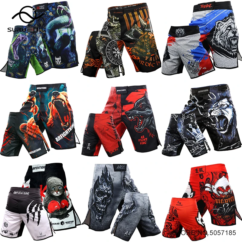 

MMA Pants Printing Muay Thai Shorts Men's Fighting Boxing Shorts Fitness Sports Sparring Kickboxing Grappling Martial Arts Gear